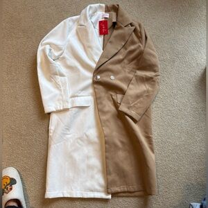 Jess Lea white and tan Trench Coat